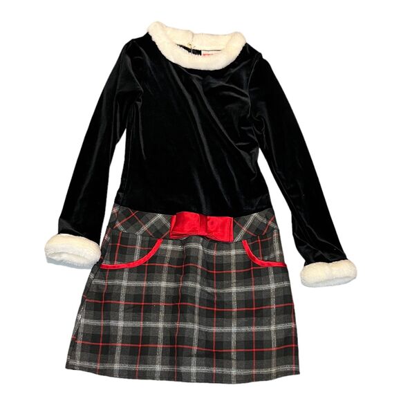 EMILY WEST Dress Black and Red Size 12 Christmas Holiday Party - Picture 1 of 3